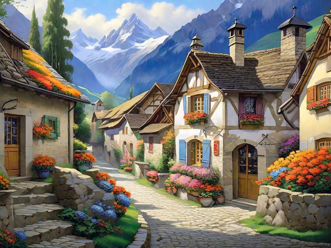 ai generated, village, fairytale-8401995.jpg